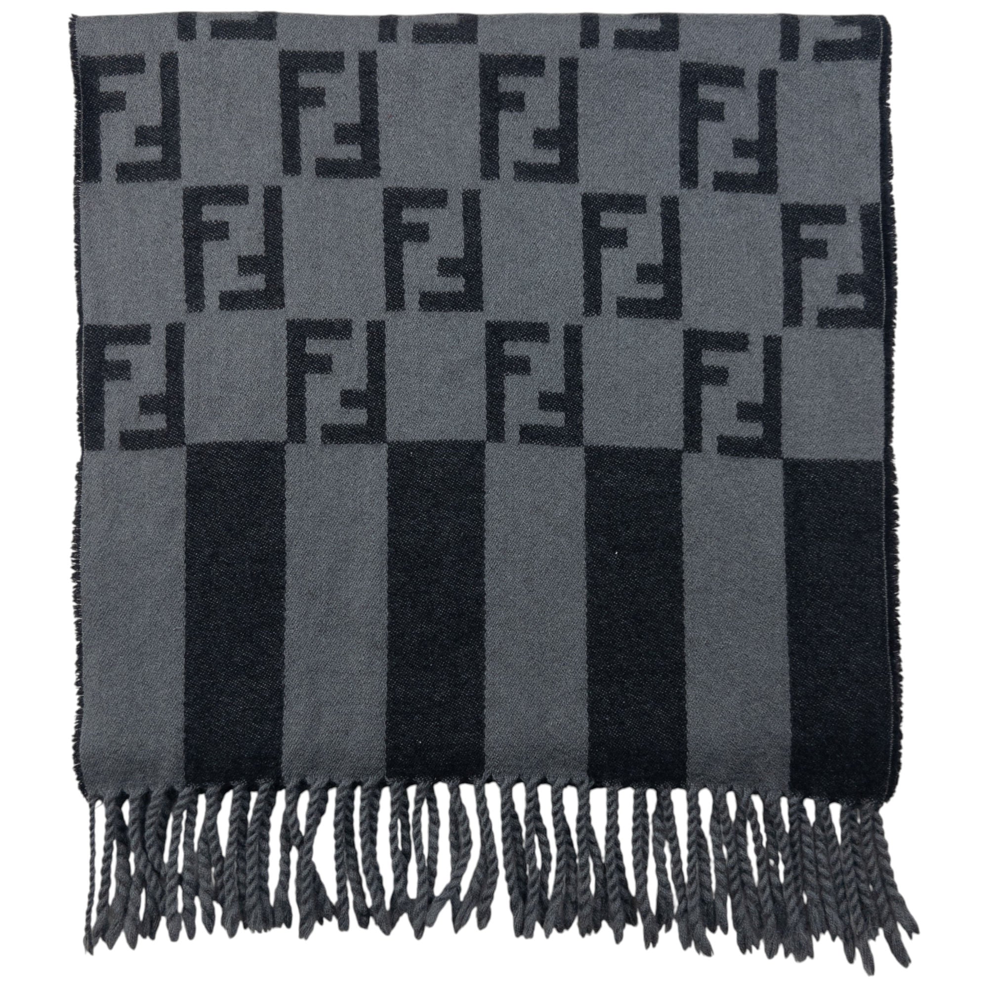 Vintage Fendi Monogram Wool Tassel Scarf