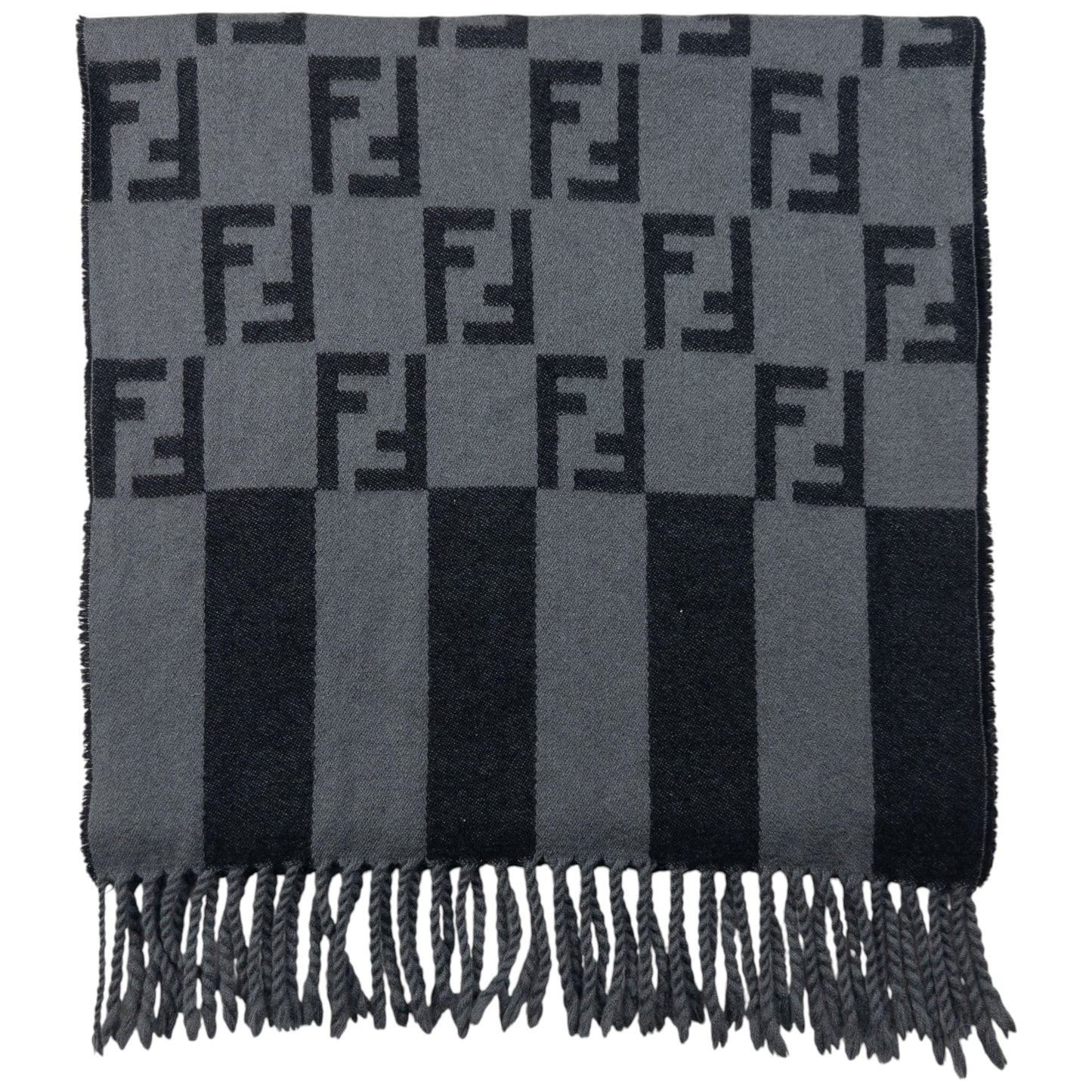 Vintage Fendi Monogram Wool Tassel Scarf