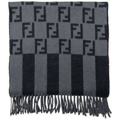 Vintage Fendi Monogram Wool Tassel Scarf