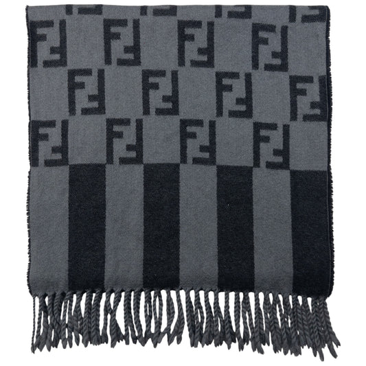 Vintage Fendi Monogram Wool Tassel Scarf