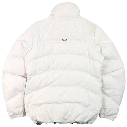 Vintage 2000s Oakley Zip Up Puffer Jacket in white (polyester), photo 2