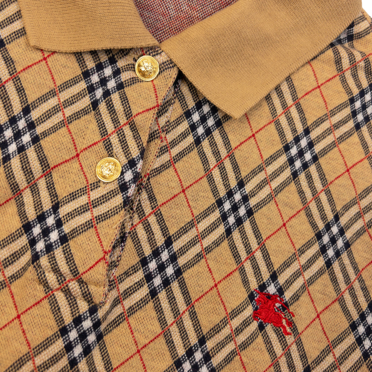 Vintage 90s Burberry Nova Check Polo Shirt Womens Size S