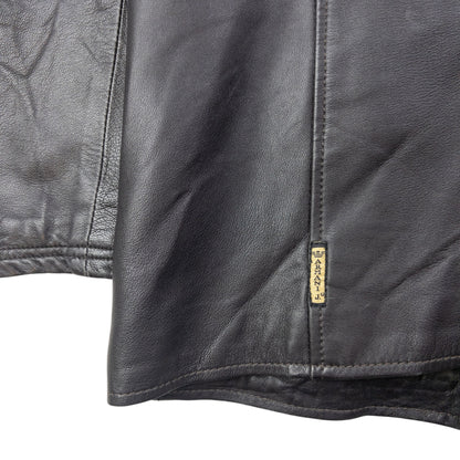 Vintage 2000s Armani Jeans Zip Up Leather Jacket Size L