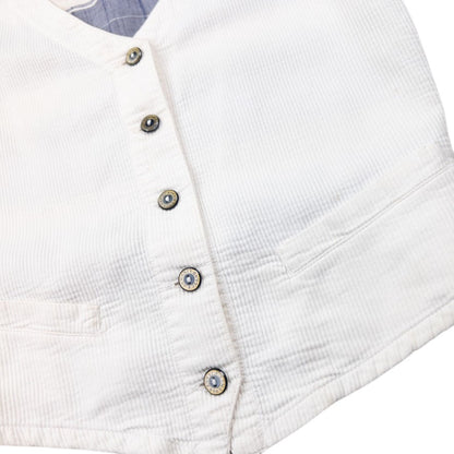 Vintage Armani Jeans Ribbed Button Up Vest Womens Size S