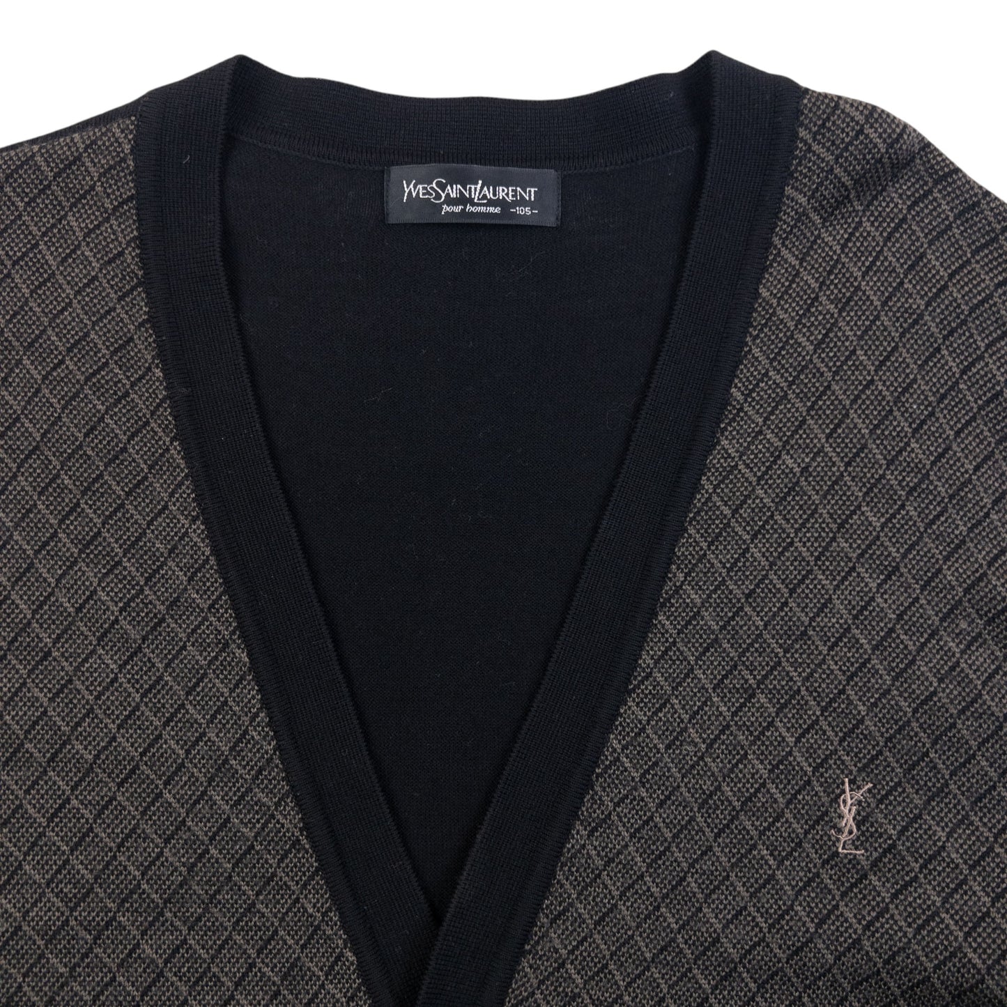 Vintage 90s YSL Yves Saint Laurent Pattern Cardigan Size XL