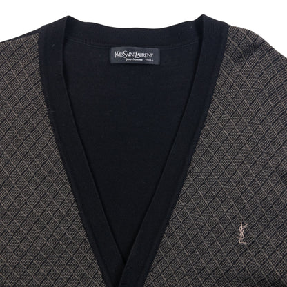 Vintage 90s YSL Yves Saint Laurent Pattern Cardigan Size XL