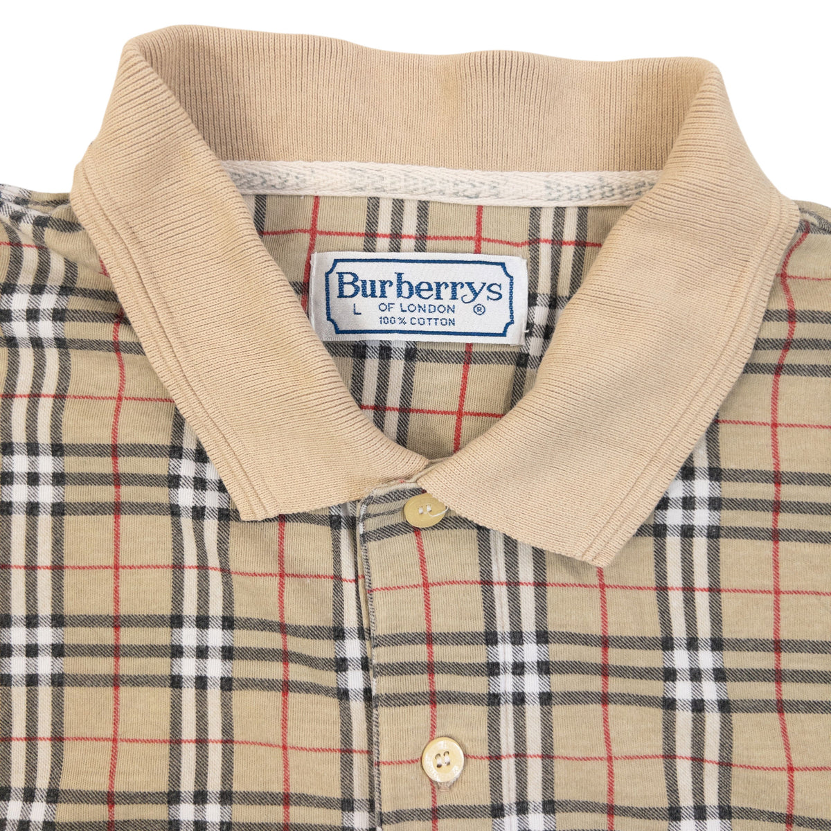 Vintage 90s Burberry Nova Check Polo Shirt Size M