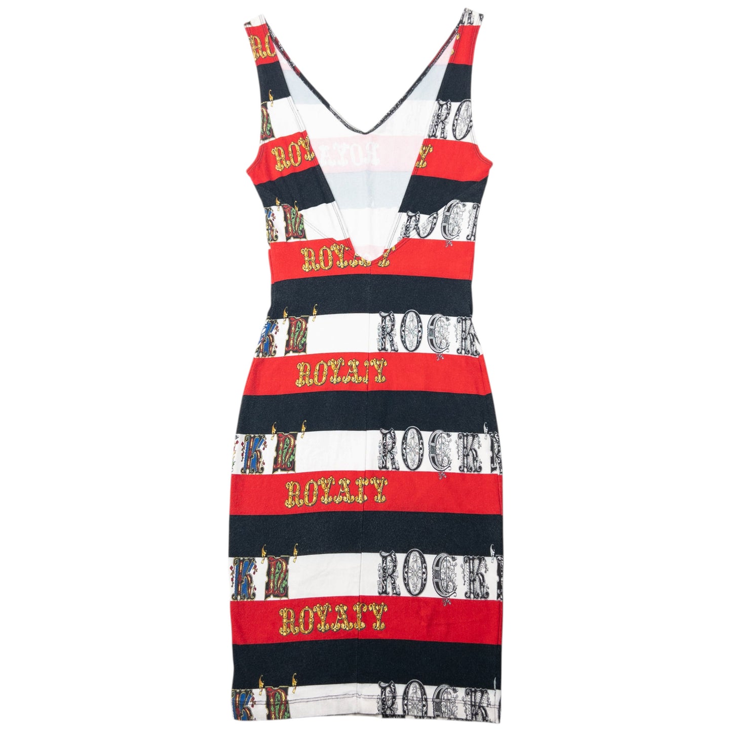 Vintage 90s Versace Jeans Couture Rock Royalty Striped Dress Womens Size S
