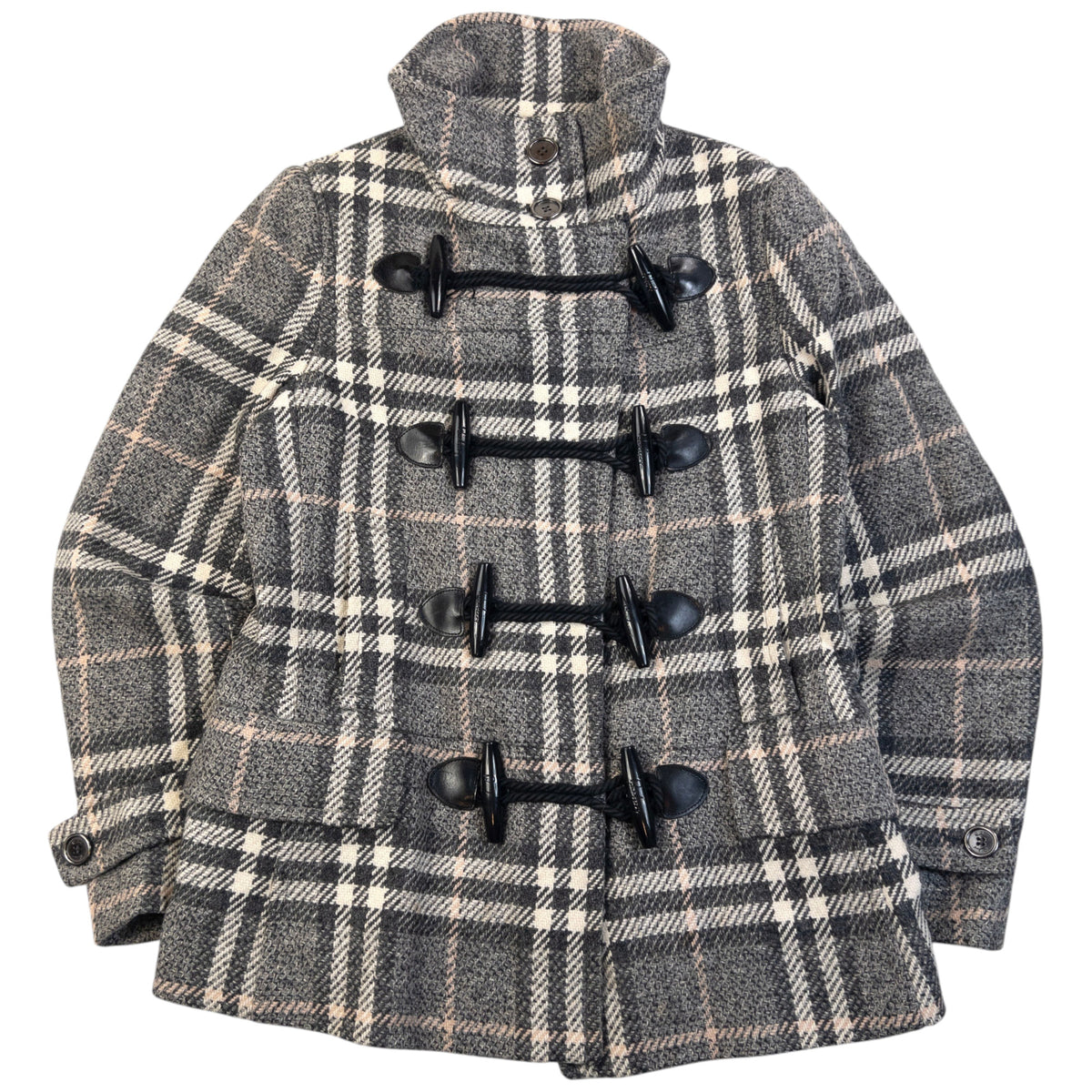 Vintage 2000s Burberry Nova Check Wool Duffle Jacket Womens Size M