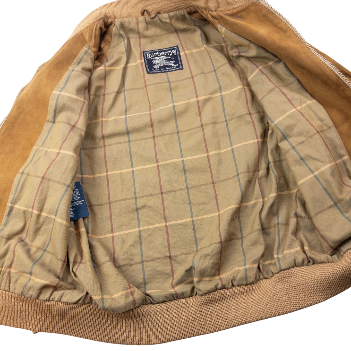 Vintage 90s Burberry Suede Bomber Jacket Size S