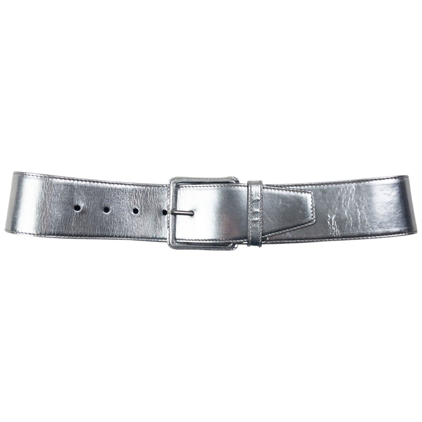 Vintage 2000s Miu Miu Metallic Leather Belt Size W26