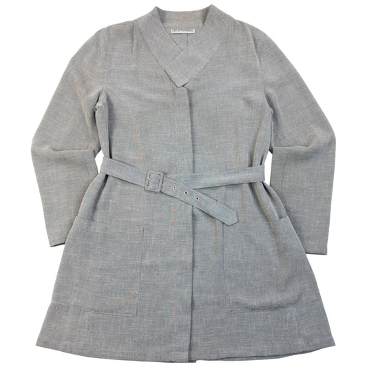 Vintage 2000s Emporio Armani Belt Waist Jacket in grey, lightweight feel