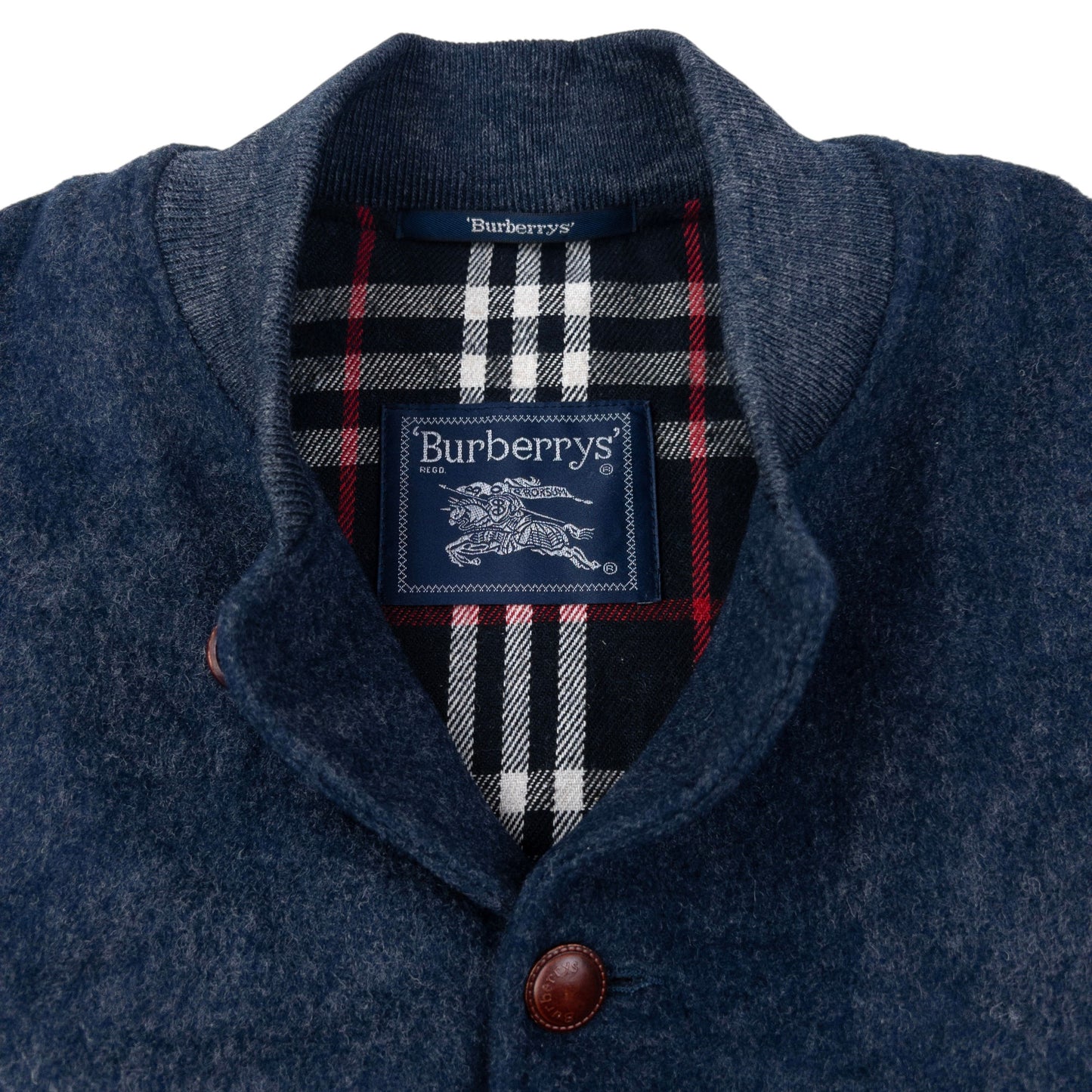 Vintage Burberry Button Up Wool Bomber Jacket Size L