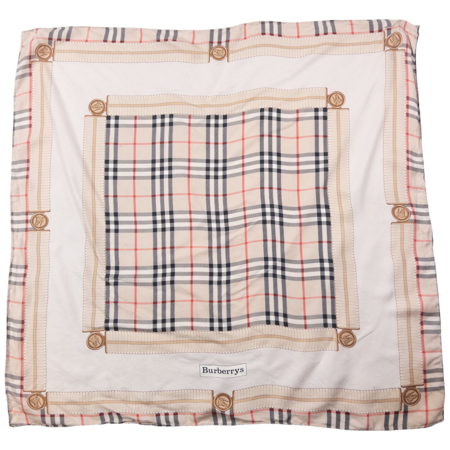 Vintage 90s Burberry Nova Check Silk Scarf