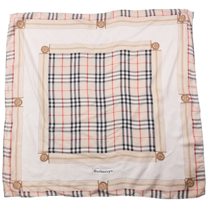 Vintage 90s Burberry Nova Check Silk Scarf