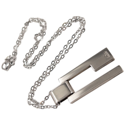Vintage 2000s Gucci Silver G Plate Necklace