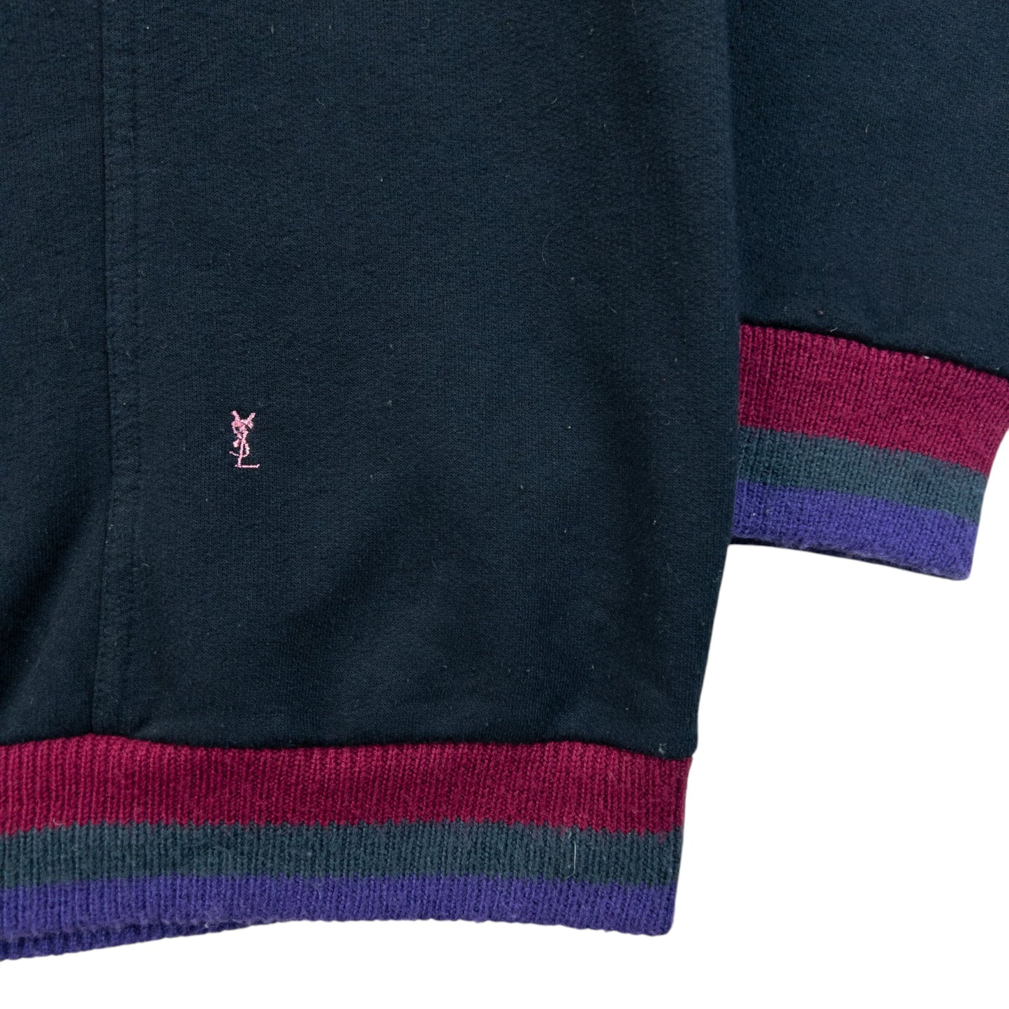 Vintage 80s YSL Yves Saint Laurent Q Zip Sweatshirt Size M