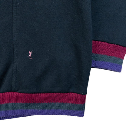 Vintage 80s YSL Yves Saint Laurent Q Zip Sweatshirt Size M