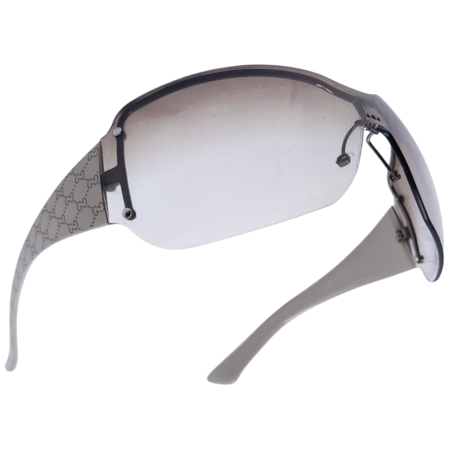 Vintage 2000s Gucci Monogram Rimless Shield Sunglasses