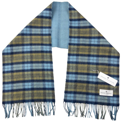 Vintage 90s Pierre Balmain Checkered Wool Tassel Scarf