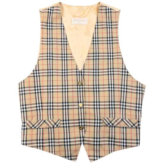 Vintage 90s Burberry Nova Check Waistcoat Womens Size S