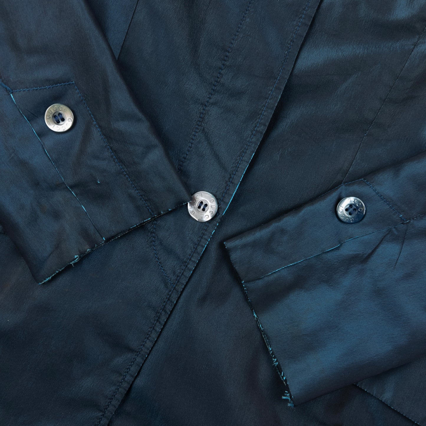 Vintage 90s Gucci By Tom Ford Iridescent Button Up Jacket Womens Size S