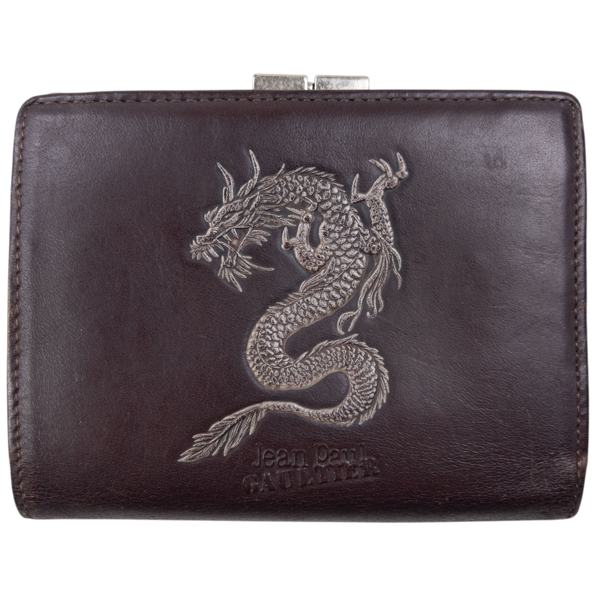 Vintage Jean Paul Gaultier Leather Embossed Dragon Wallet