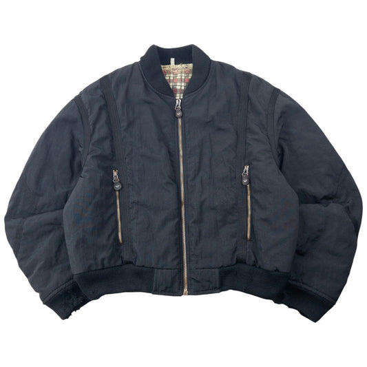 Vintage 90s Armani Jeans Ballistic Nylon Padded Bomber Jacket Size XL