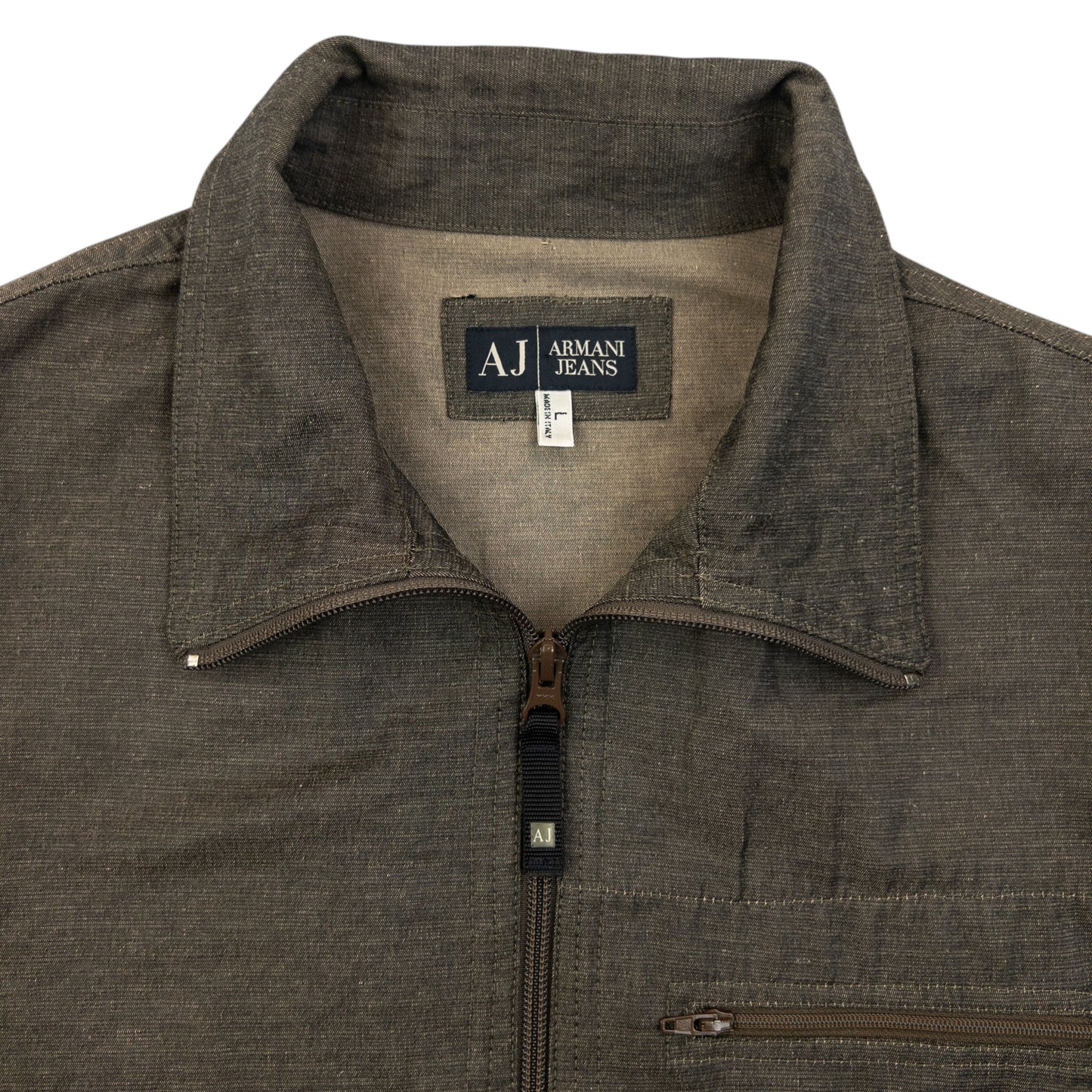 Vintage 2000s Armani Jeans Hemp Zip Up Jacket Size M