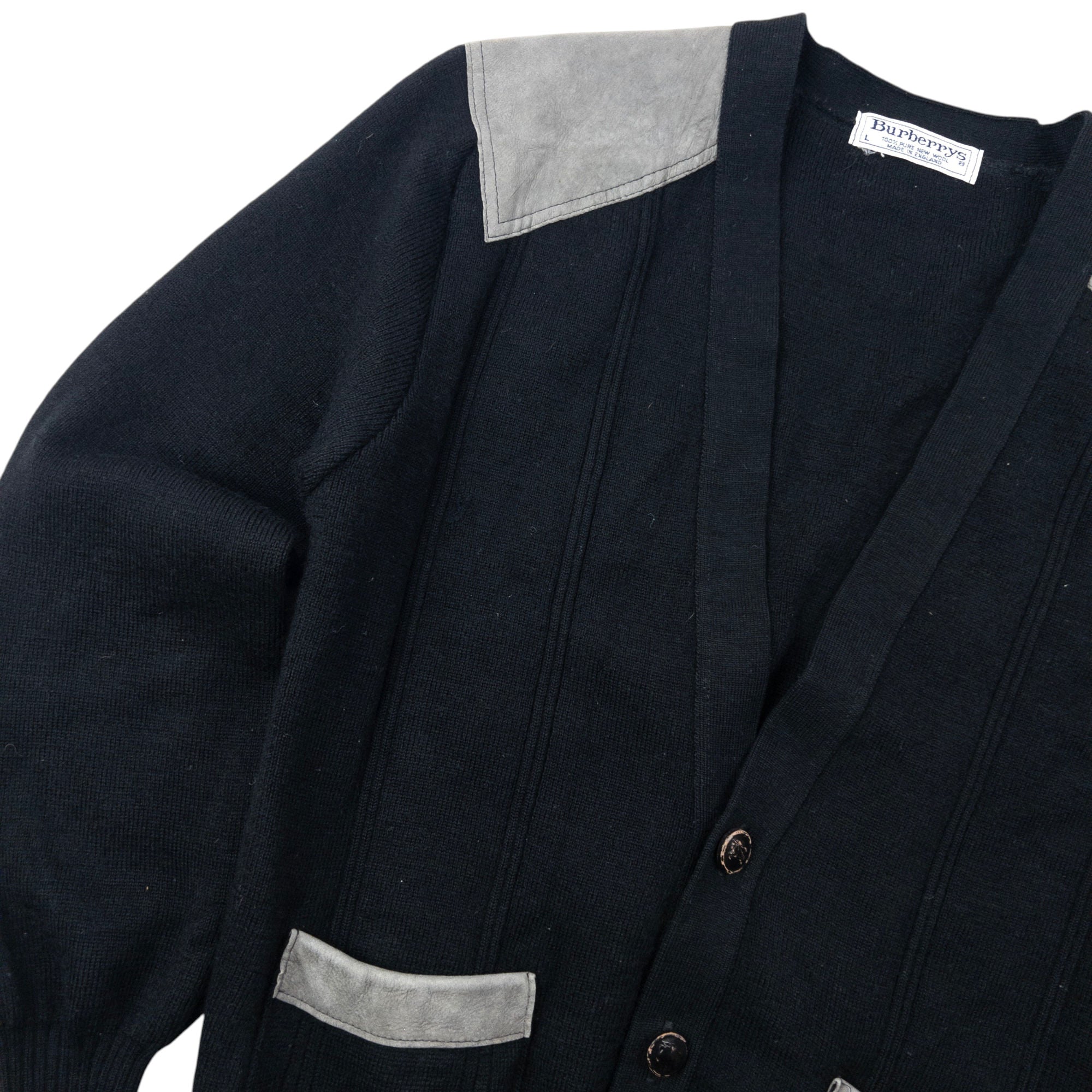 Vintage 80s Burberry Wool Cardigan Size S