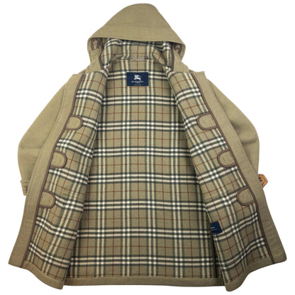 Vintage Burberry Nova Check Lined Wool Duffle Jacket Size L