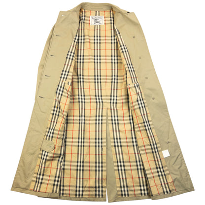 Vintage 90  Burberry Nova Check Lined Belt Waist Trench Jacket Womens Size M