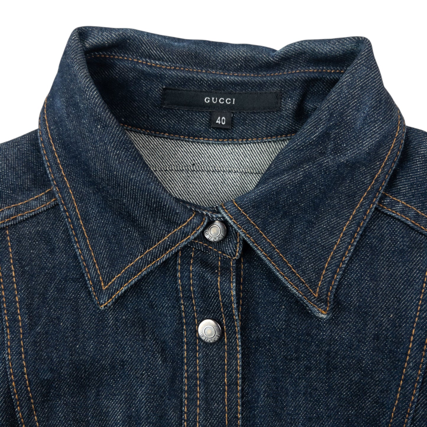 Vintage 90s Gucci By Tom Ford Cropped Denim Jacket Womens Size M
