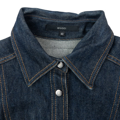 Vintage 90s Gucci By Tom Ford Cropped Denim Jacket Womens Size M