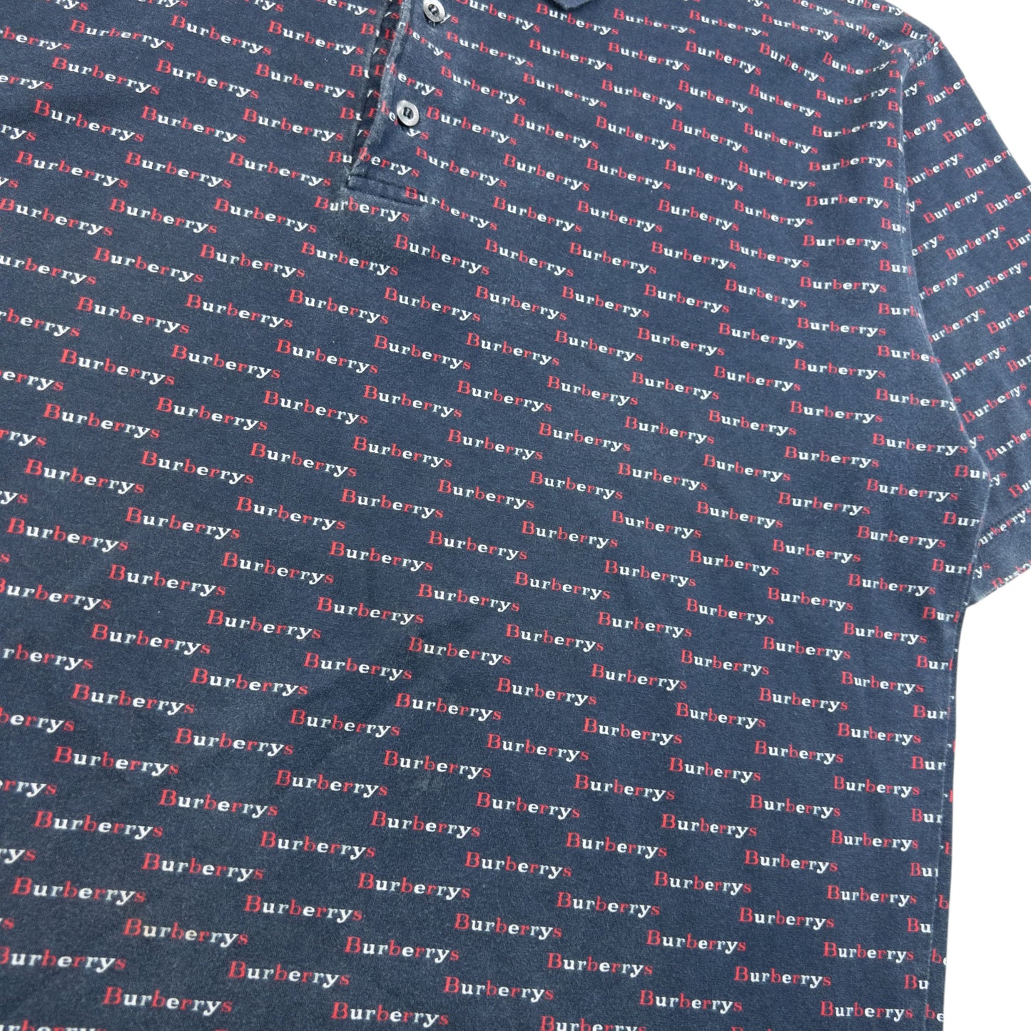 Vintage 90s Burberry Monogram Polo Shirt Size M