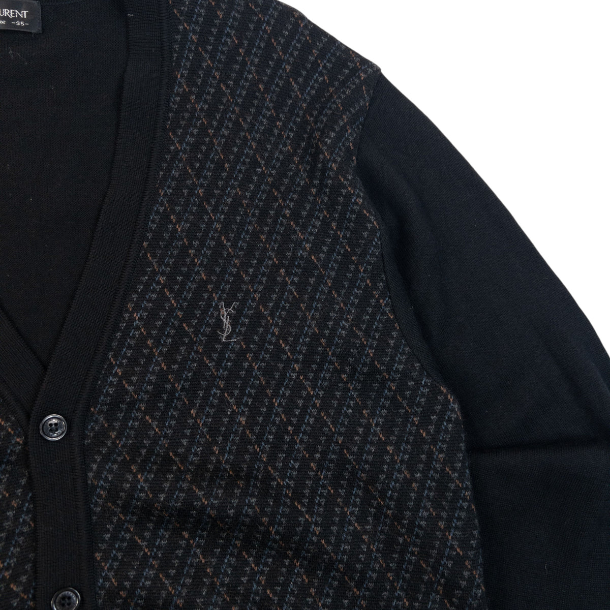 Vintage 90s YSL Yves Saint Laurent Pattern Cardigan Size S