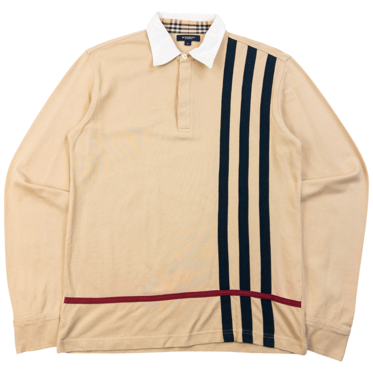 Vintage 2000s Burberry Long Sleeve Polo Shirt in beige (cotton)