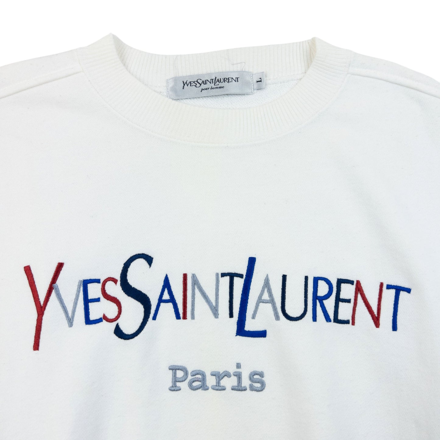 Vintage 90s YSL Yves Saint Laurent Embroidered Sweatshirt Size S