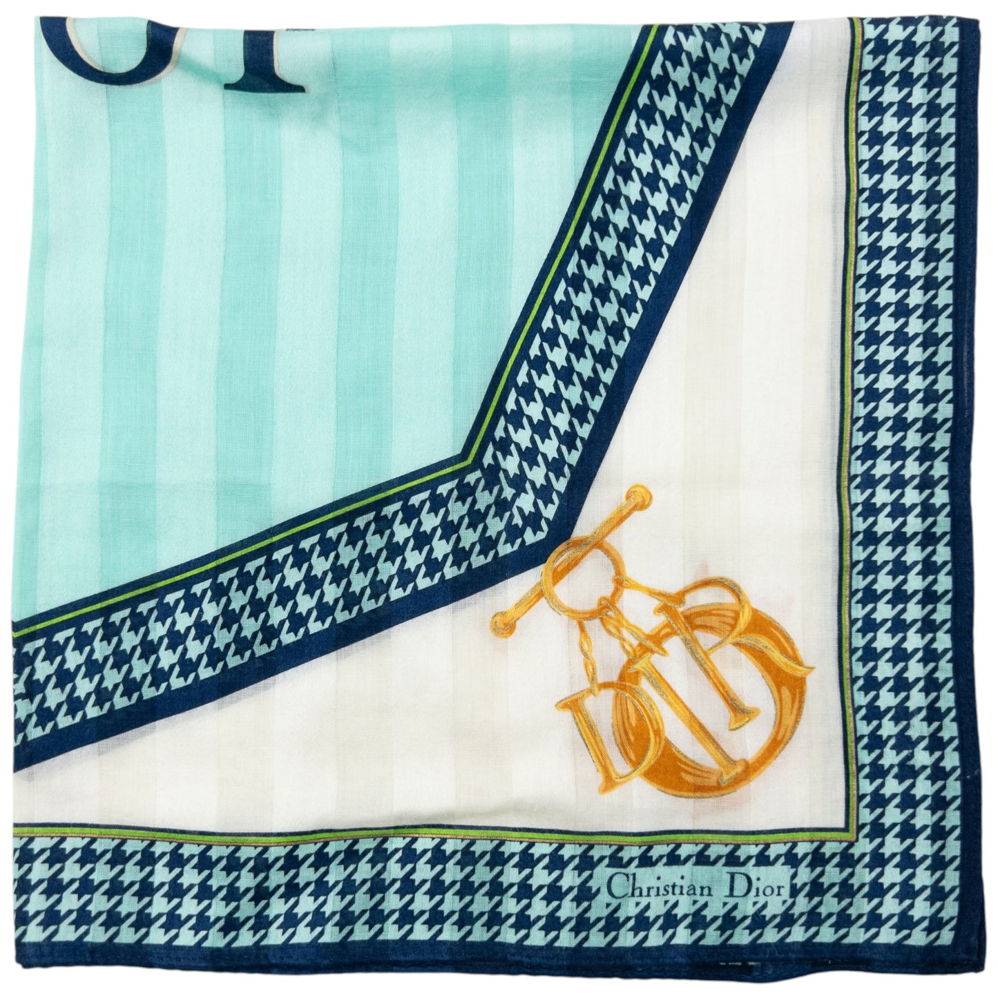 Vintage 90s Dior Houndstooth Silk Scarf
