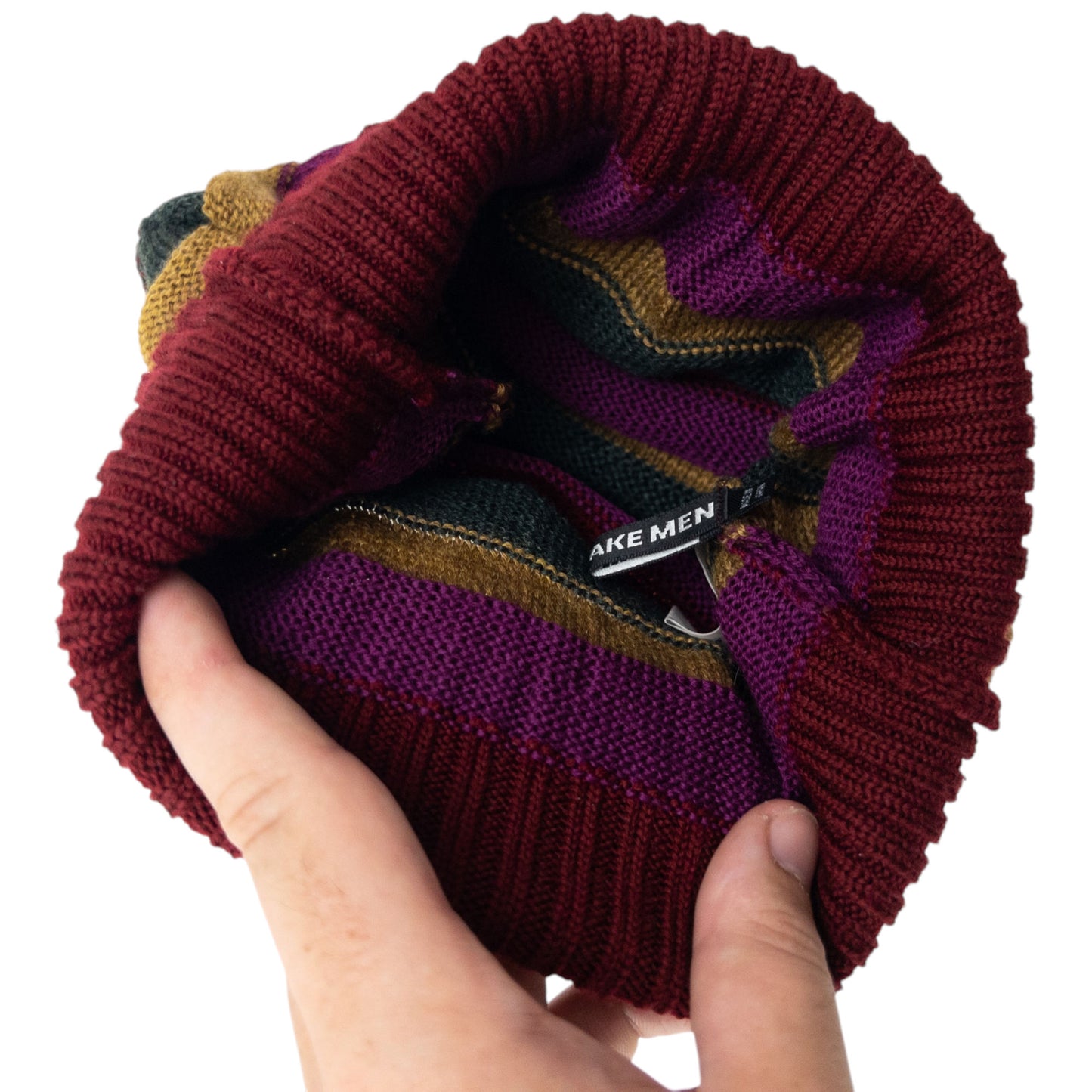 Vintage 2000s Issey Miyake MEN Striped Wool Beanie Hat