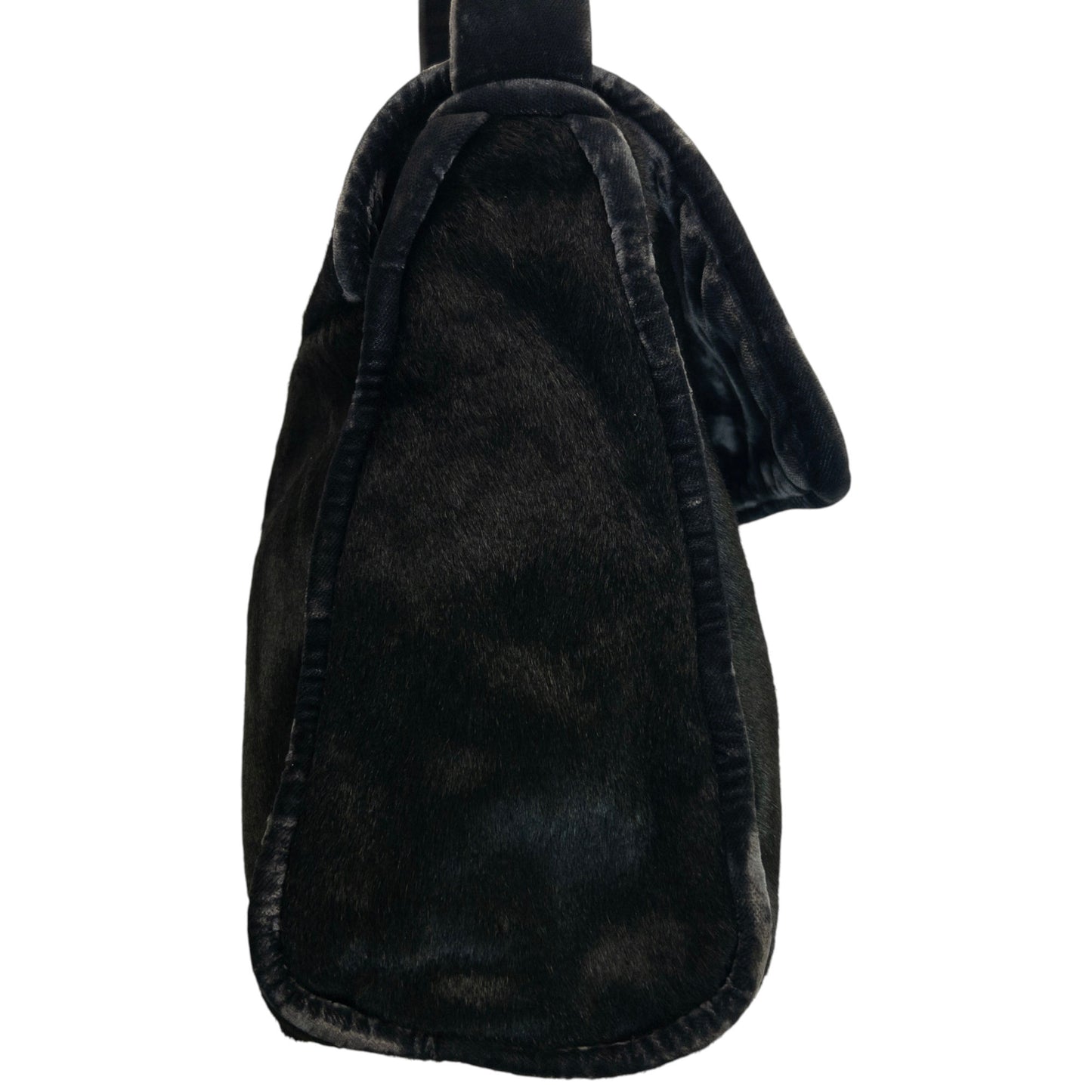 Vintage 90s Giorgio Armani Fur Velour Shoulder Bag