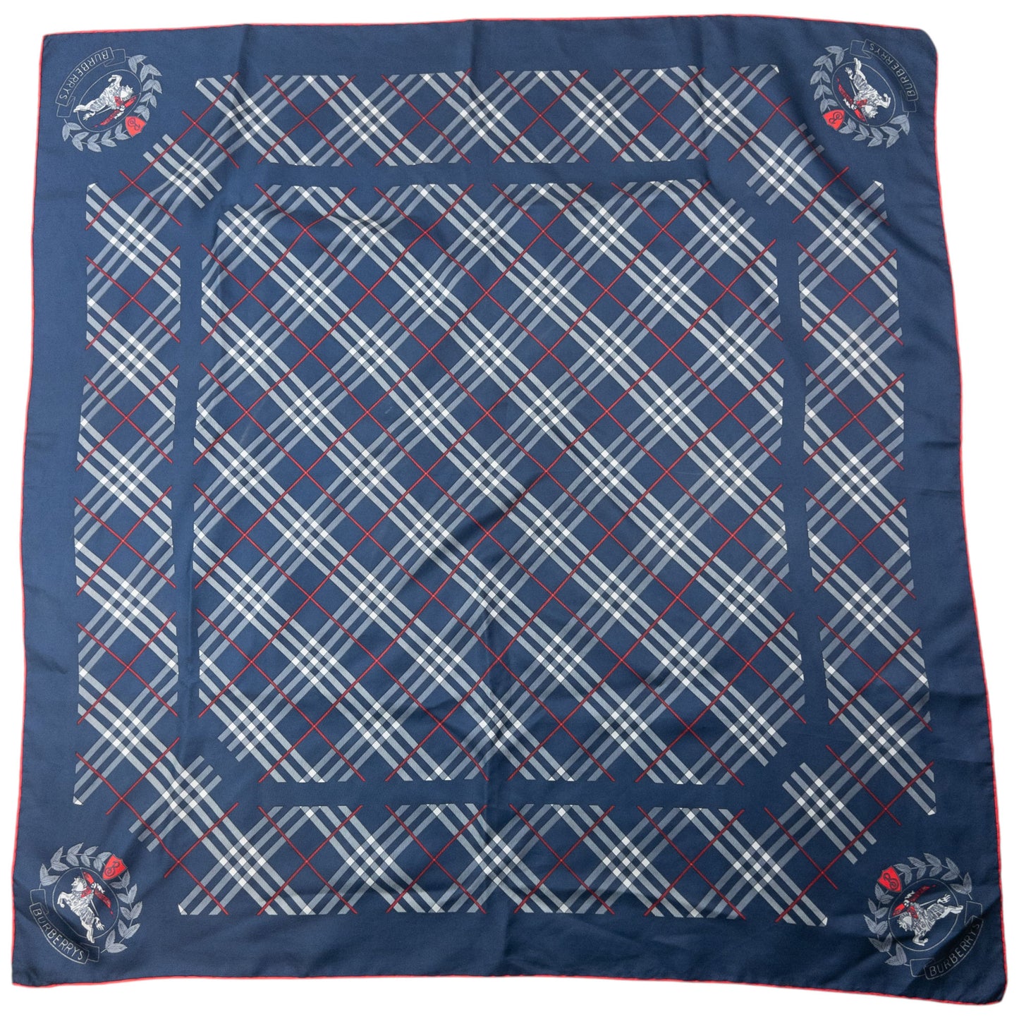 Vintage 90s Burberry Nova Check Silk Scarf