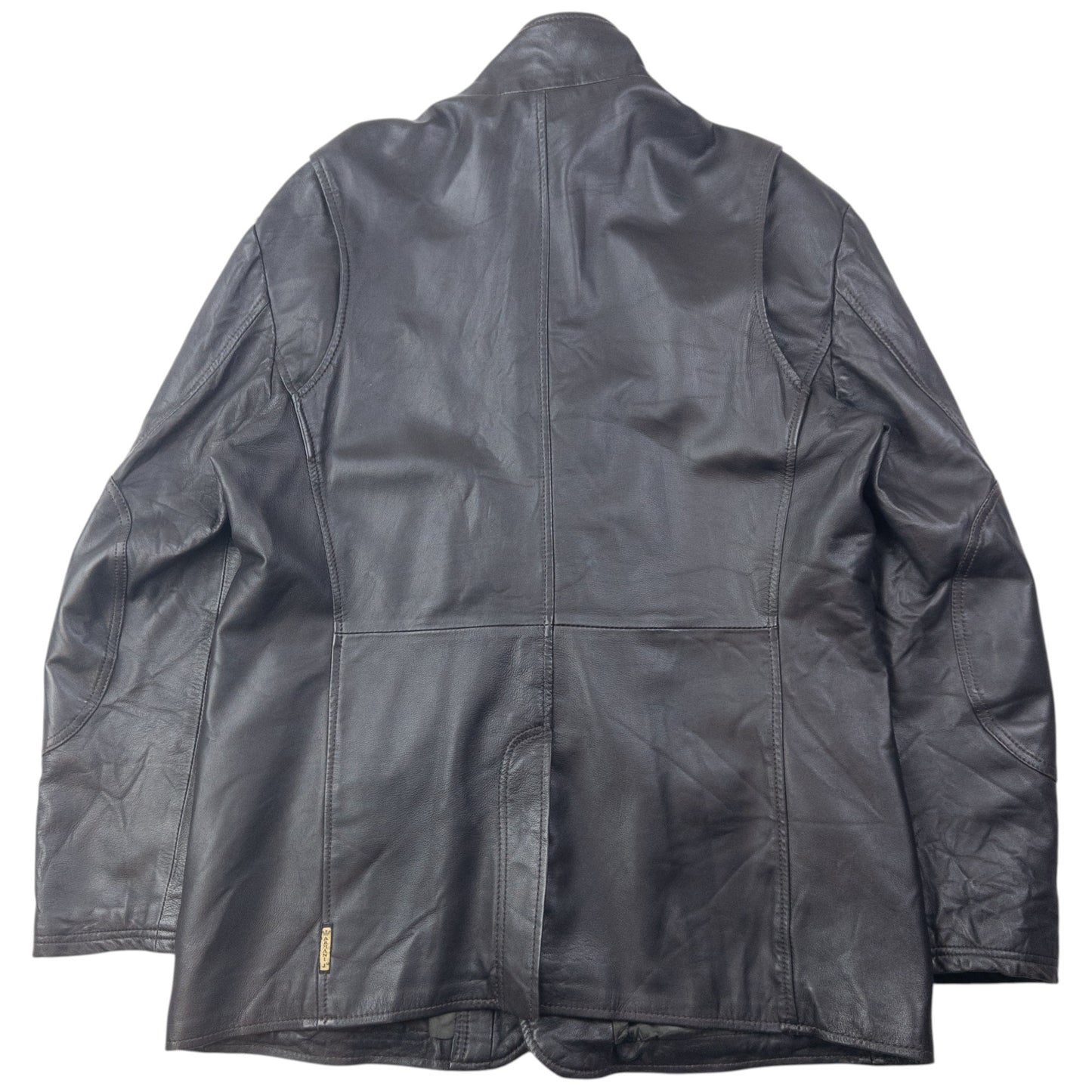 Vintage 2000s Armani Jeans Zip Up Leather Jacket Size L
