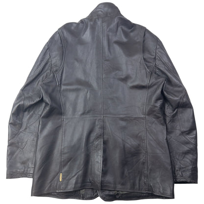 Vintage 2000s Armani Jeans Zip Up Leather Jacket Size L