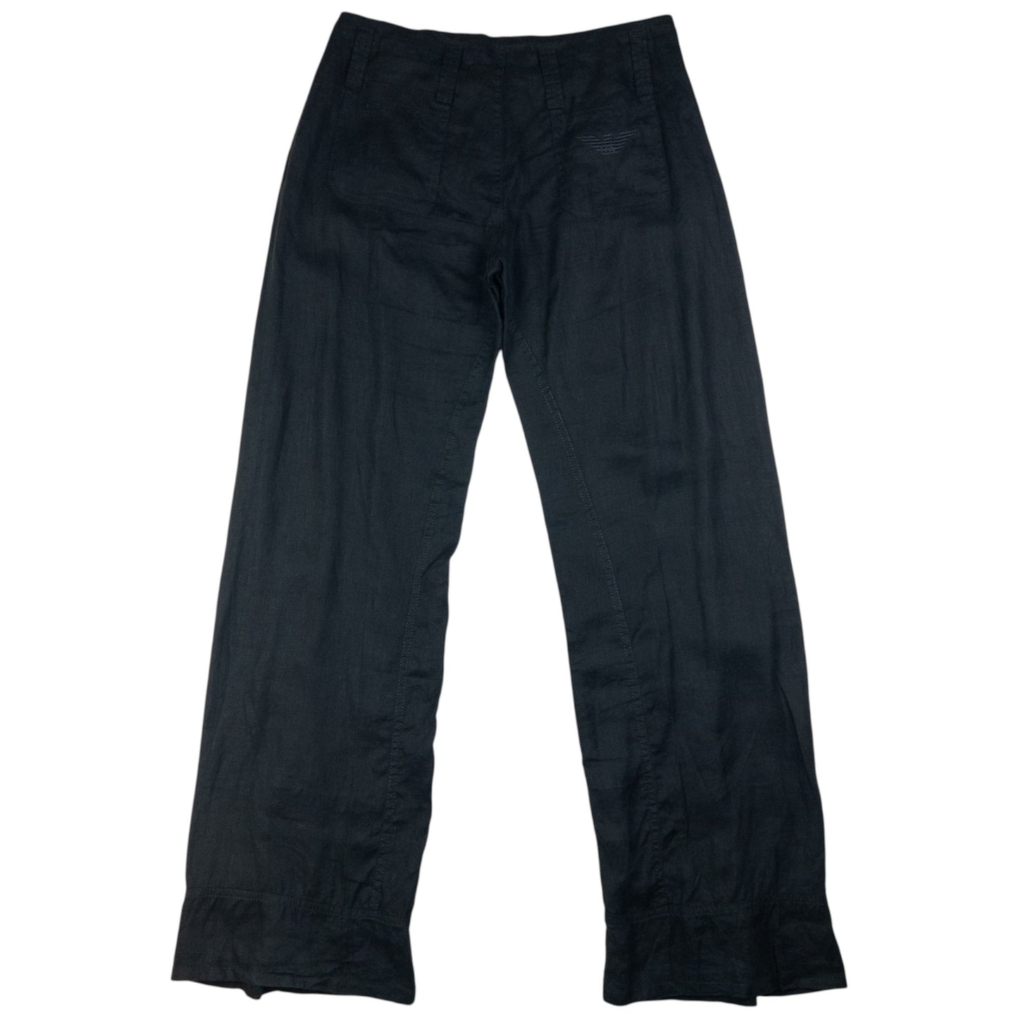 Vintage Armani Jeans Zip Detail Linen Trousers Size W31