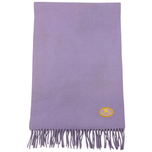 Vintage Burberry Embroidered Crest Lambswool Tassel Scarf
