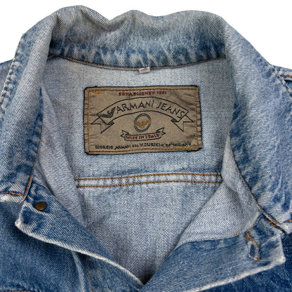 Vintage Armani Jeans Button Up Denim Vest Jacket Size M
