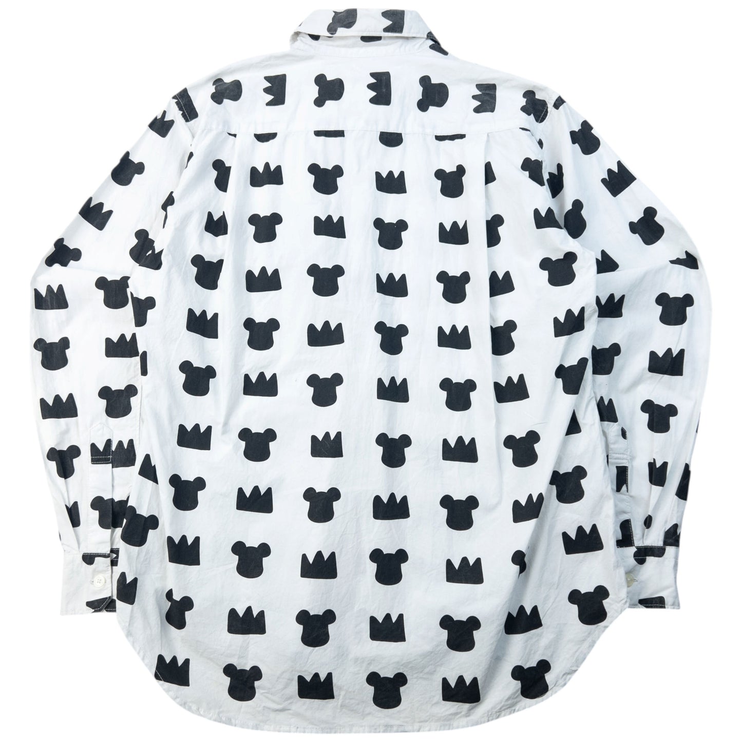 Vintage 2009 Comme Des Garçons X Bearbrick Medicom Toy Long Sleeve Button Up Shirt Size S