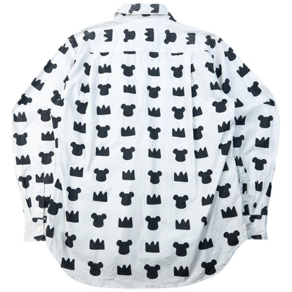 Vintage 2009 Comme Des Garçons X Bearbrick Medicom Toy Long Sleeve Button Up Shirt Size S