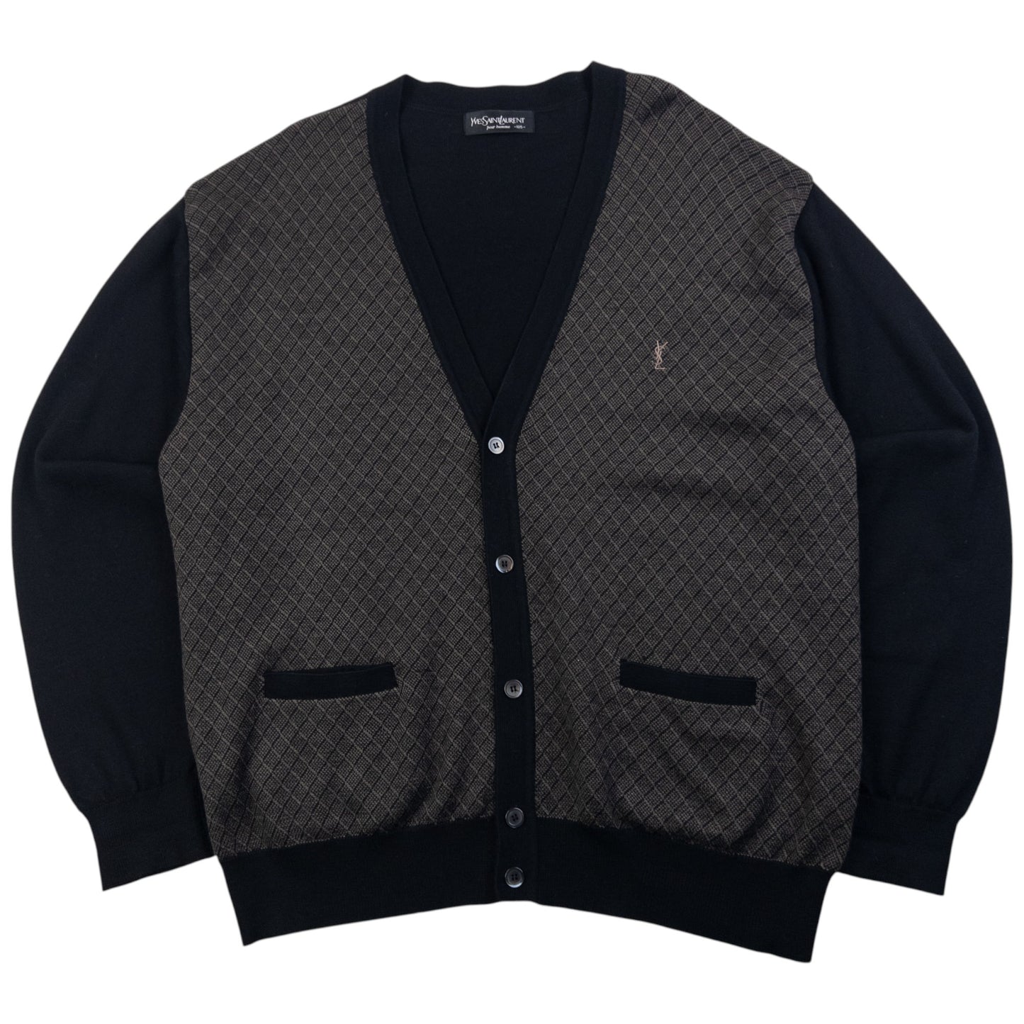 Vintage 90s YSL Yves Saint Laurent Pattern Cardigan Size XL